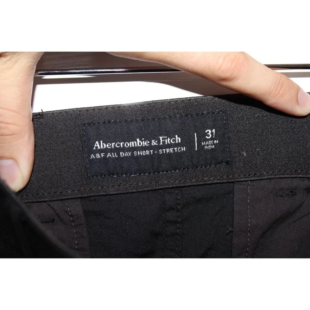 Womens Abercrombie & Fitch All Day Short Black Cotton Stretch Chino Shorts Sz 31
